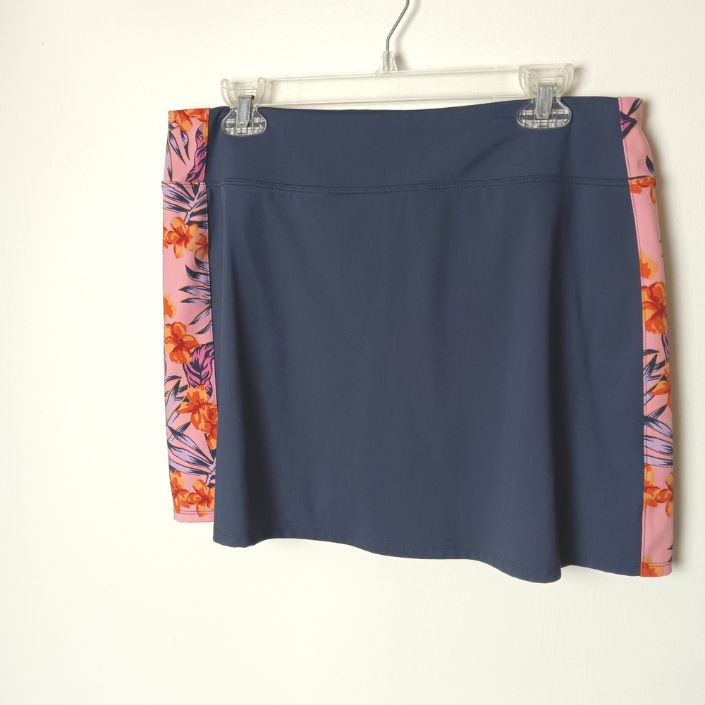Tommy Bahama Womens Golf Skort Navy Blue Floral Pickleball Tennis - Size‎ L
